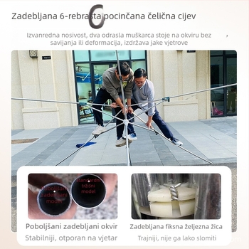 Vanjski suncobran za štandove, otporan na vjetar, vodootporan uz UV zaštitu, sa srebrnim premazom
