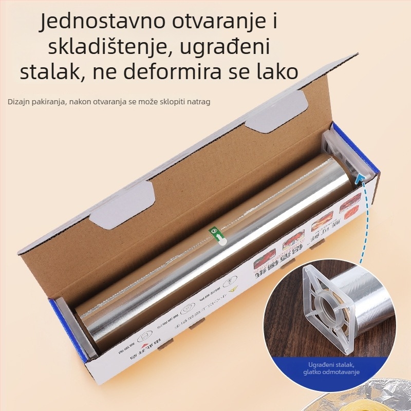 Jednokratni aluminijski folijski valjak za roštilj i pečenje, otporan na visoke temperature, debeli valjak za air fryer