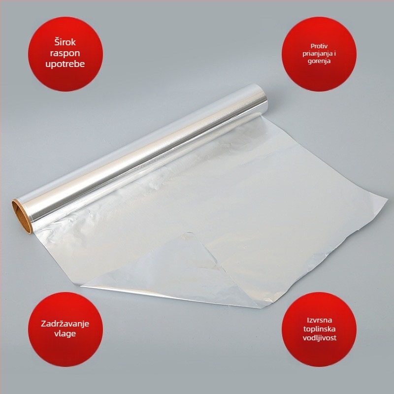 Prilagođeno debeli aluminijski folijski papir za roštiljske dodatke, kuhinju i komercijalnu upotrebu