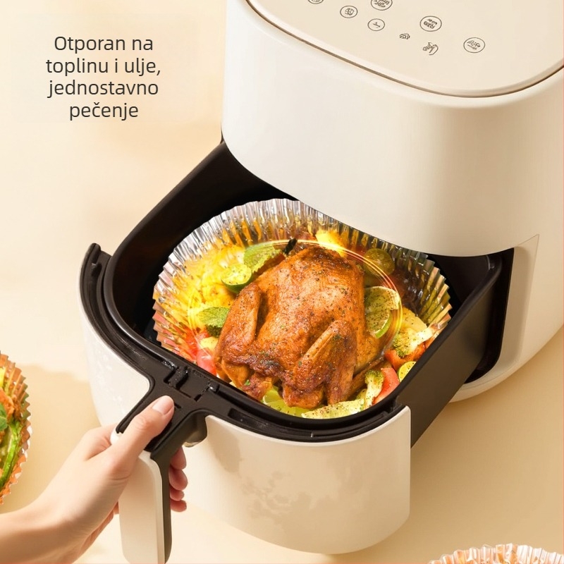 Aluminijska folija za kuhanje, hrana-kvaliteta, kućne papirnate zdjelice za kuhanje u zraku-fritezi i pećnici, aluminijski pleh za pečenje, 20 kom.