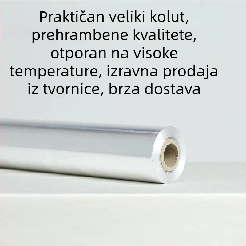 Debeli aluminijska folija rola, 18 mm, 30 × 150 m, s floralnim uzorkom za roštilj