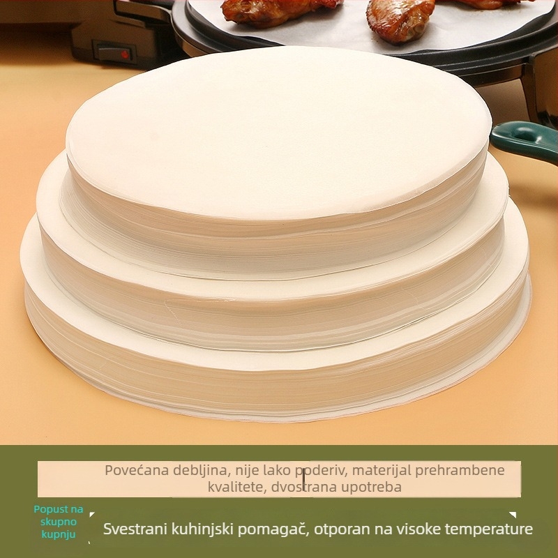 42 g papir za roštilj s apsorpcijom ulja, za kućnu upotrebu, kružni pleh, aluminijska folija, podloga za zraku friteze