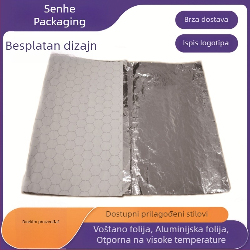 Aluminijska folija s medonosnim saćem, prehrambene kvalitete, za pakiranje burgera, burrita i pržene piletine