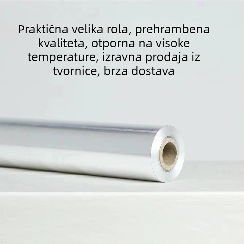 615 Aluminijska folija za roštilj – prehrambeno sigurna, čista aluminijska folija za pečenje mesa i plodova mora