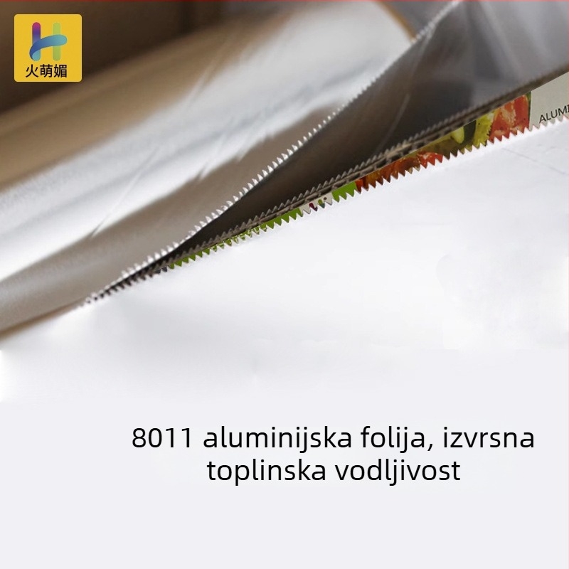 613 aluminijska folija, rolna, širina 38 cm, debljina 22 mm, za roštiljanje i pečenje, s logom