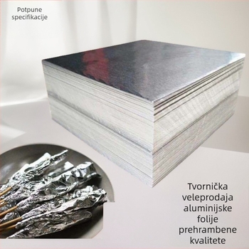 Komercijalni debeli aluminijski folijski listovi, narezani na ploške, jednokratni, prehrambene kvalitete, za roštilj, prilagodljive veličine