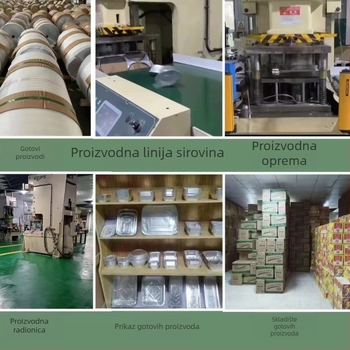 Komercijalni debeli aluminijski folijski listovi, narezani na ploške, jednokratni, prehrambene kvalitete, za roštilj, prilagodljive veličine