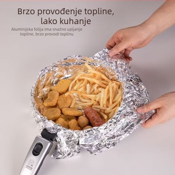Silikonski papir za prehrambenu namjenu i aluminijska folija, za pećnicu i kućni air fryer, za roštilj i pečenje