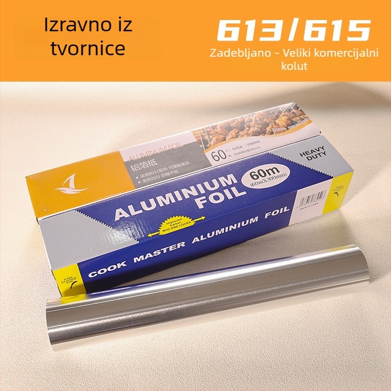 Izuzetno debela rola aluminijske folije za kuhinju, velika za roštilj i catering 613