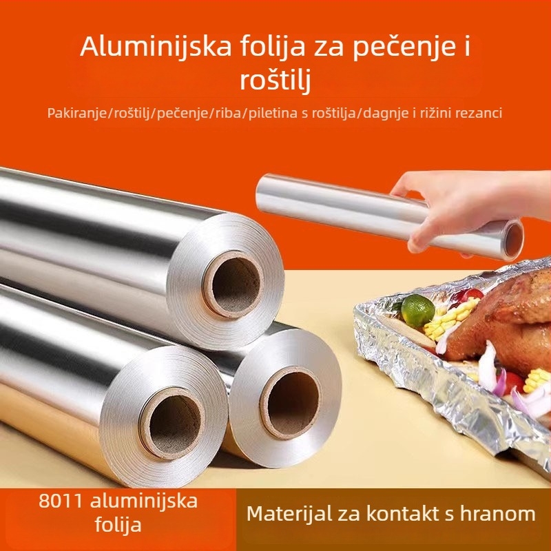 Longmian Mountain aluminijska folija za kuhinju, otporna na visoke temperature, 30 cm x 10 m, srebrna, jedna rola
