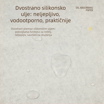 Kvadratni silikonizirani papir za pečenje, neprianjajući, apsorbira masnoću, kuhinjski papir za pečenje.