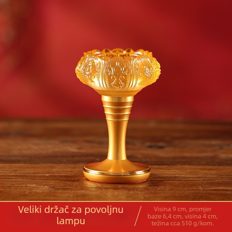 Stakleni držač maslene lampe s lotosom – za kućnu uporabu