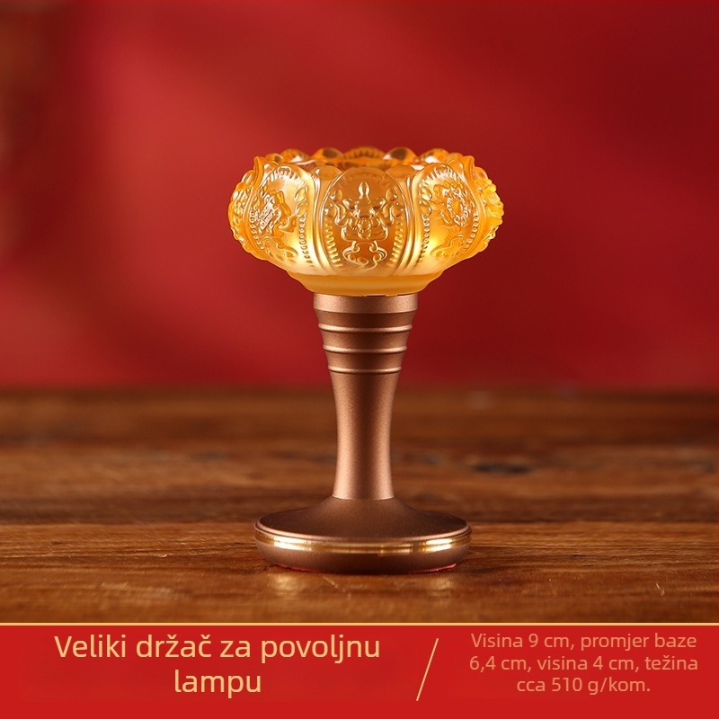 Stakleni držač maslene lampe s lotosom – za kućnu uporabu