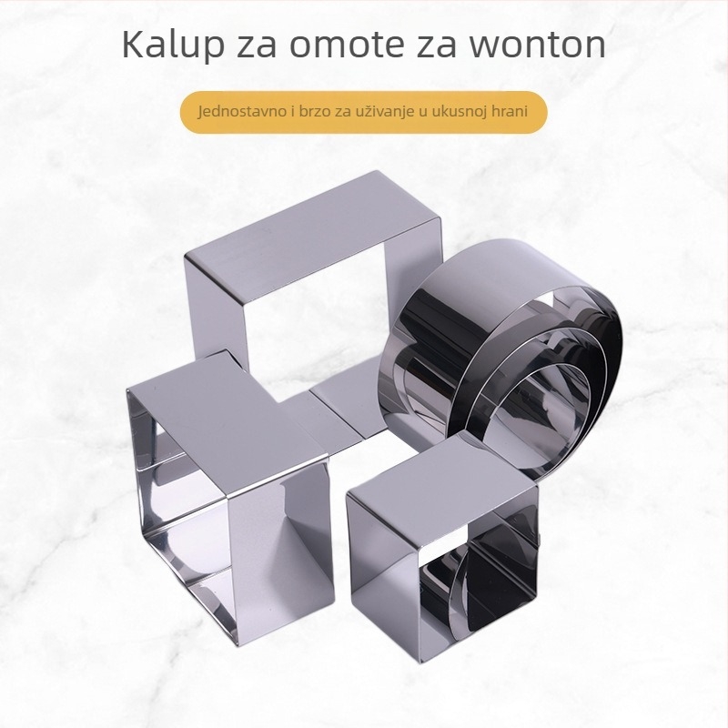 Nehrđajući čelična forma za wontone – kvadratna i kružna, alat za izradu knedli, preša za tijesto
