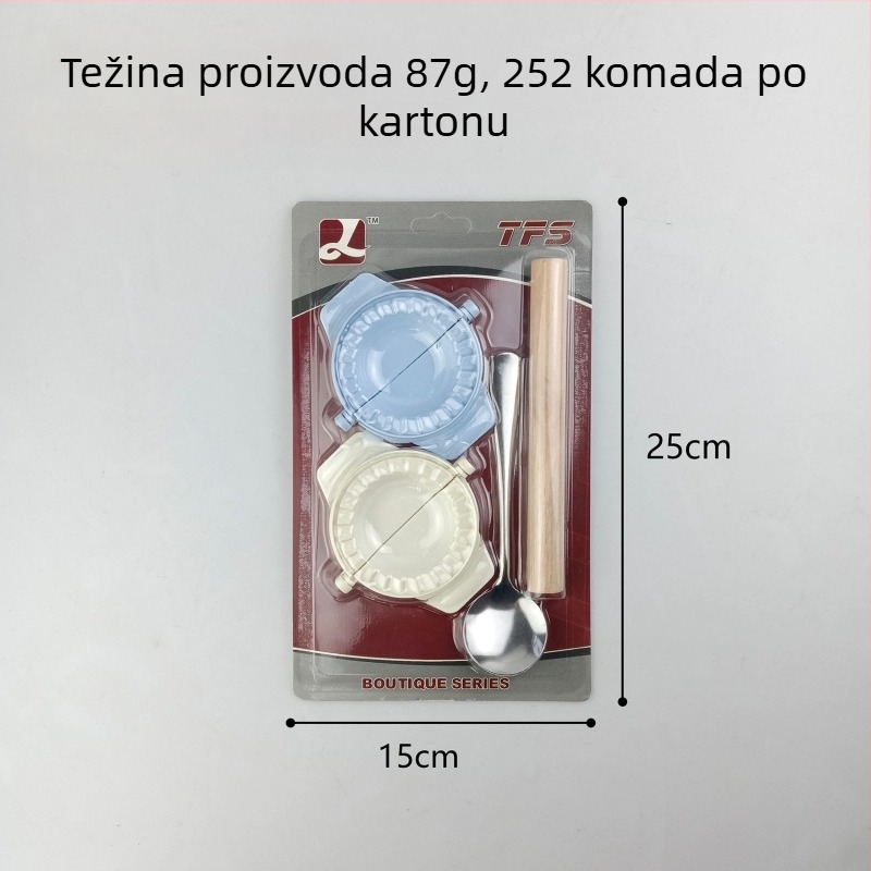 Set alata za izradu knedli: okretni valjak, kalupi za knedle, prehrambene kvalitetni materijali, ručni kuhinjski alat