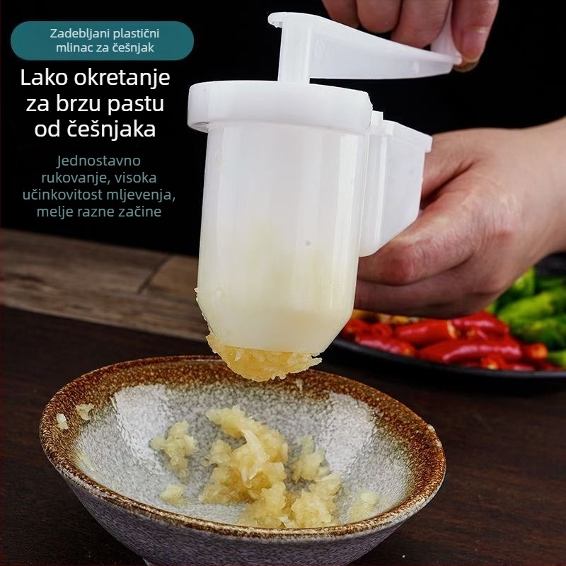 Ručna presa za češnjak za kućnu upotrebu, velika kuhinjska drobilica za češnjak, plastična drobilica za češnjak i đumbir