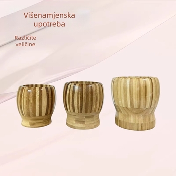 Bambusova posuda za češnjak s ručnim mlincem, lako čišćenje, izdržljivo