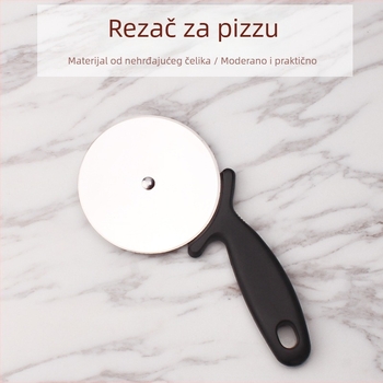 Pizza rezač s kotačićem, 98 mm oštrica od nehrđajućeg čelika 430, plastična drška za prehrambene svrhe