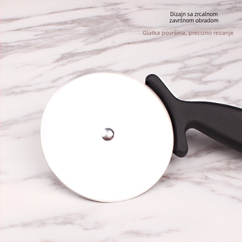 Pizza rezač s kotačićem, 98 mm oštrica od nehrđajućeg čelika 430, plastična drška za prehrambene svrhe