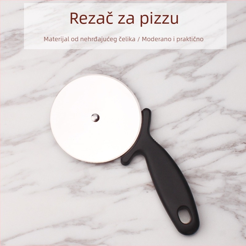 Pizza rezač s kotačićem, 98 mm oštrica od nehrđajućeg čelika 430, plastična drška za prehrambene svrhe