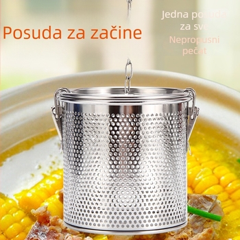 Posuda za začine s finom mrežicom od nehrđajućeg čelika – otporna na vlagu, za prahaste začine za roštilj, juhe i dinstanje