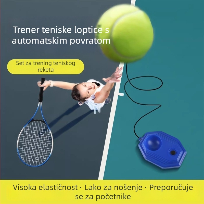 Teniski uređaj za solo treniranje za odrasle s izdržljivom bazom za odskok, napunljiv vodom, kompatibilan s pijeskom i užetom