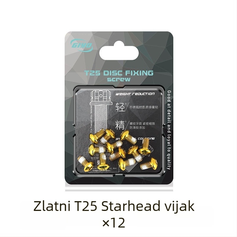 Šarene vijci za disk kočnice na biciklu, MTB, T25, M5x10