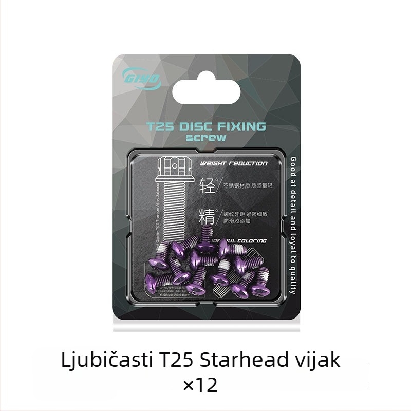 Šarene vijci za disk kočnice na biciklu, MTB, T25, M5x10