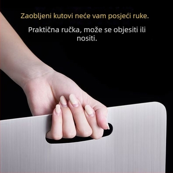 Debela nehrđajuća čelična daska za rezanje, antibakterijska i otporna na plijesan, dvostrana kuhinjska daska, za vješanje, površina za razvaljivanje tijesta