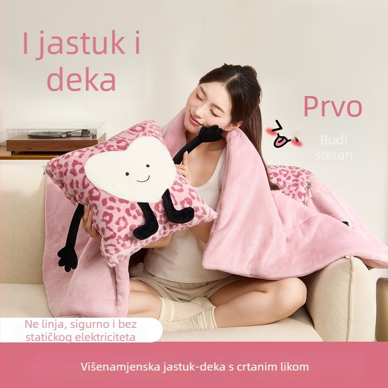 Debeli plišani jastuk-ćebad sa štenetom, dvostruka upotreba za ured i dnevni boravak, zimska udobnost