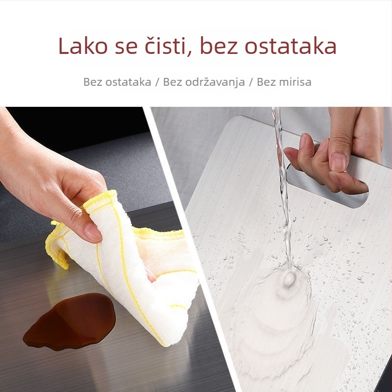 Daska za rezanje od nehrđajućeg čelika 304, debeli integrirani dvostrani daska za rezanje, daska za mijesiti tijesto, daska za rezanje voća