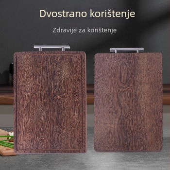 Dvostrana drvena daska za rezanje s T-ručkom za vješanje – višefunkcionalna kuhinjska daska
