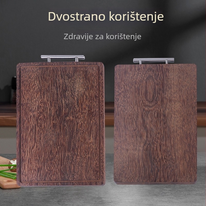 Dvostrana drvena daska za rezanje s T-ručkom za vješanje – višefunkcionalna kuhinjska daska