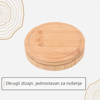 Set bambus daska za sir s kutijom za pohranu nože i vilice od nehrđajućeg čelika, višestruka drvena daska za rezanje i zapadni servisni tanjur
