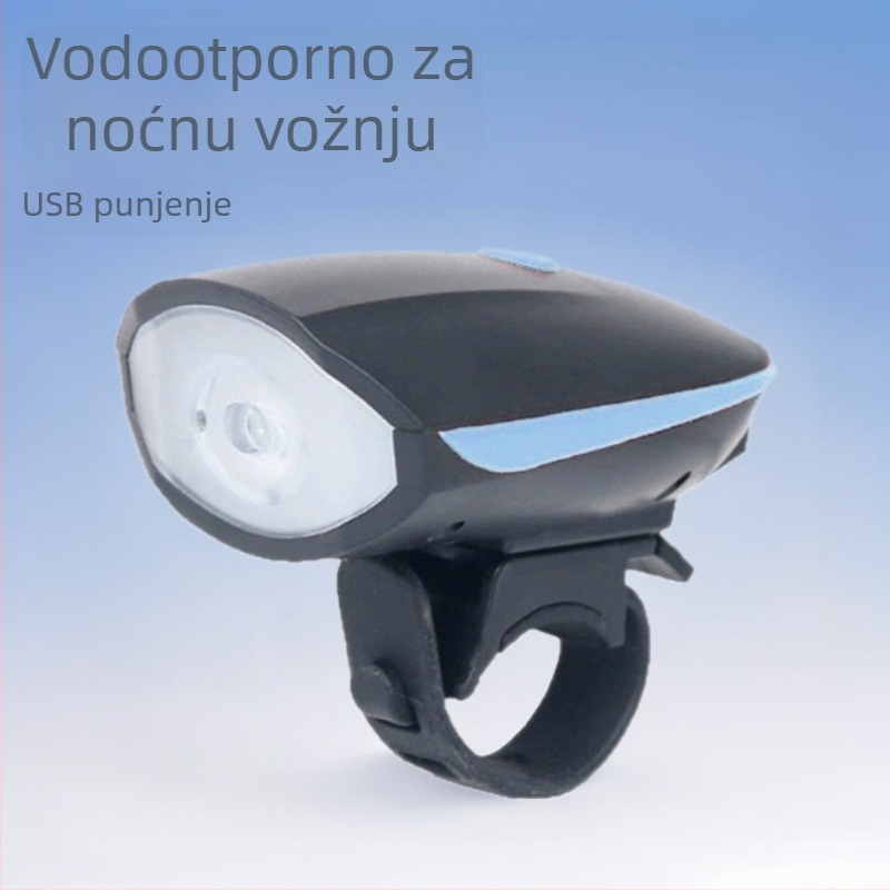 USB-C punjiva biciklistička svjetiljka za noćnu vožnju s zvučnim i vizualnim alarmom