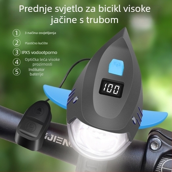 Prednje svjetlo za bicikl za noćnu vožnju — dodatak za planinski bicikl s ultraloud zvonom i rogom