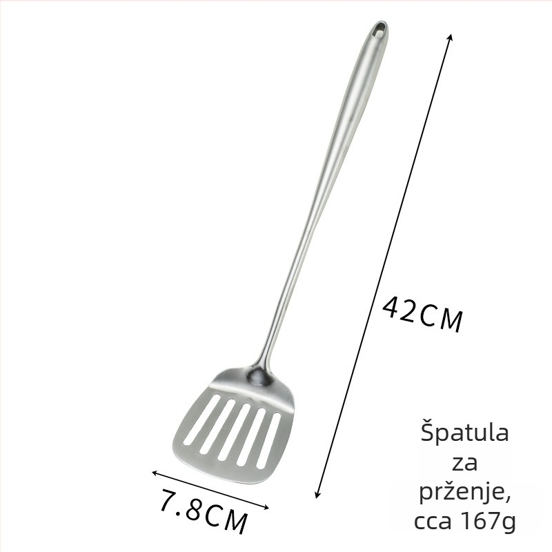 Set spatula od nehrđajućeg čelika 304 s produženom ručkom za kuhanje, kuhinjski pribor, zaštita od opeklina