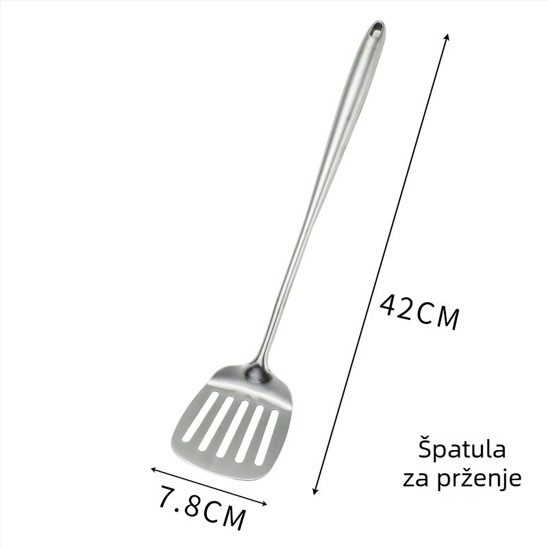 Set spatula od nehrđajućeg čelika 304 s produženom ručkom za kuhanje, kuhinjski pribor, zaštita od opeklina