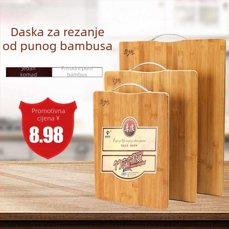 Daska za rezanje od bambusa za kuhinju – debela daska za rezanje, daska za tijesto, daska za voće