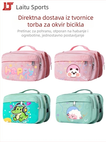 Torba za gornji okvir planinskog bicikla sa mjestom za telefon, torba na prednju cijev, biciklistička oprema, univerzalna šarena torba za prednji okvir bicikla