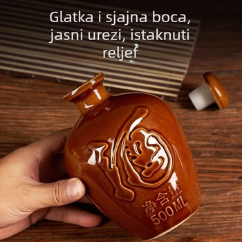 Keramička vinska boca za kućnu upotrebu, motiv zmaja i feniksa, tradicionalni stil, velika kapaciteta, uz nosivu košaru, 1 jin, 2 jin, 3 jin, 5 jin