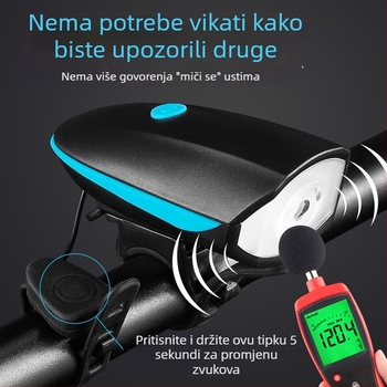 USB punjiva prednja svjetiljka za bicikl, visoka svjetlost, vodootporna, za noćnu vožnju na planinskom biciklu