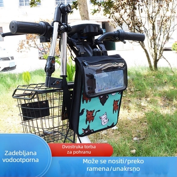 Nova slatka torbica za pohranu s crtanim zekom za bicikl i električni bicikl, velik kapacitet