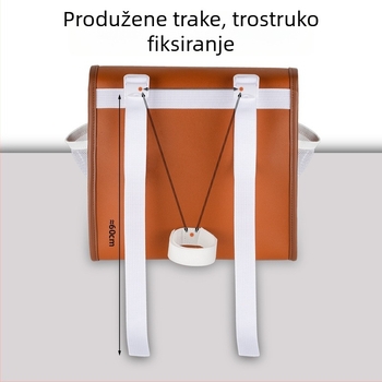 Vodootporna PVC torbica za bicikl s prednjim i stražnjim spremištem, za punjač električnog bicikla, kapacitet oko 8 litara.
