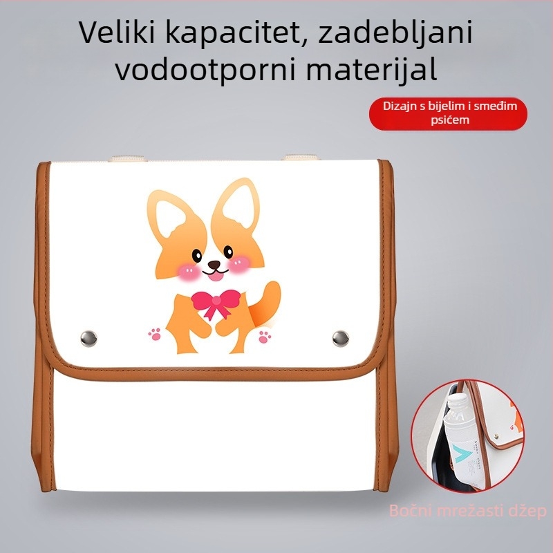 Vodootporna PVC torbica za bicikl s prednjim i stražnjim spremištem, za punjač električnog bicikla, kapacitet oko 8 litara.