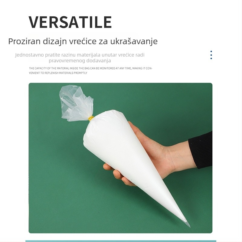 Jednokratna vrećica za ukrašavanje torti, debeli prehrambeni razred za kremu i pečenje, pogodna za bebinu hranu