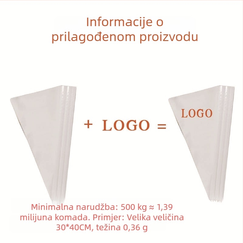 Prilagodljiva vrećica za ukrašavanje, prehrambena kvaliteta