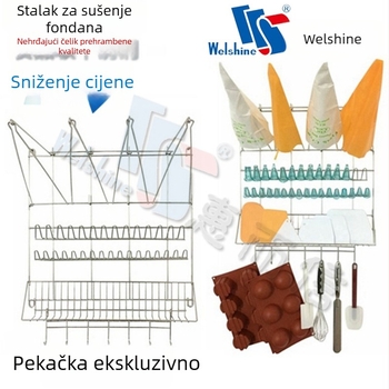 Stalak od nehrđajućeg čelika za sušenje vrećica za ukrašavanje i organizator vrhova za ukrašavanje torti