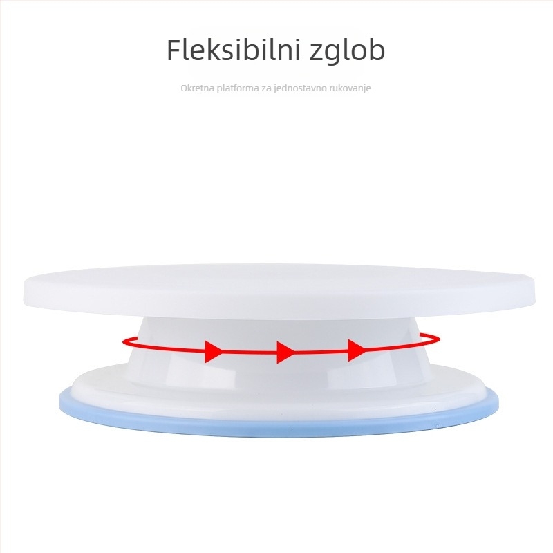 Plastični okretni tanjur za ukrašavanje torti s protukliznim rubom