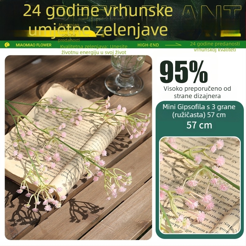 Umjetni cvjetovi gypsophila, luksuzni dekorativni buket za dnevni boravak, ručni buket, plastični cvjetovi za fotografiranje